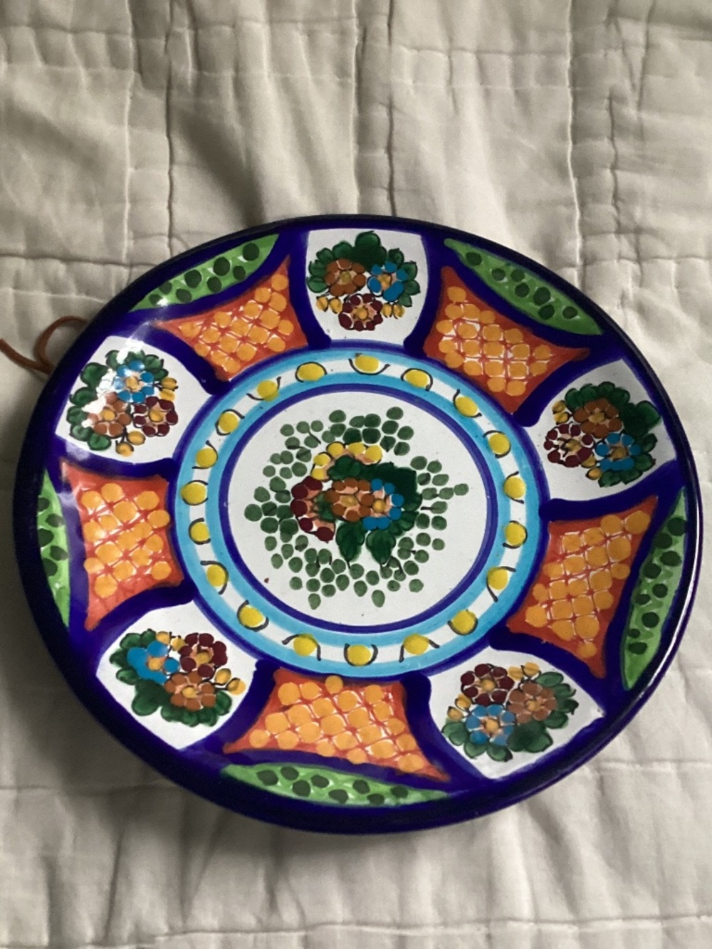 MEXICAN POTTERY COLORFUL ROUND HANGING/DECOR/SERVING PLATE
